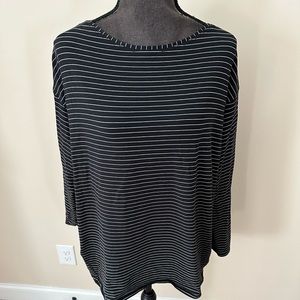 LuluLemon long sleeve black & white striped top